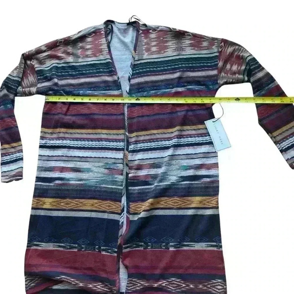 Emory Park midi cardigan in grunge stripe rainbow one-size - Picture 7 of 8